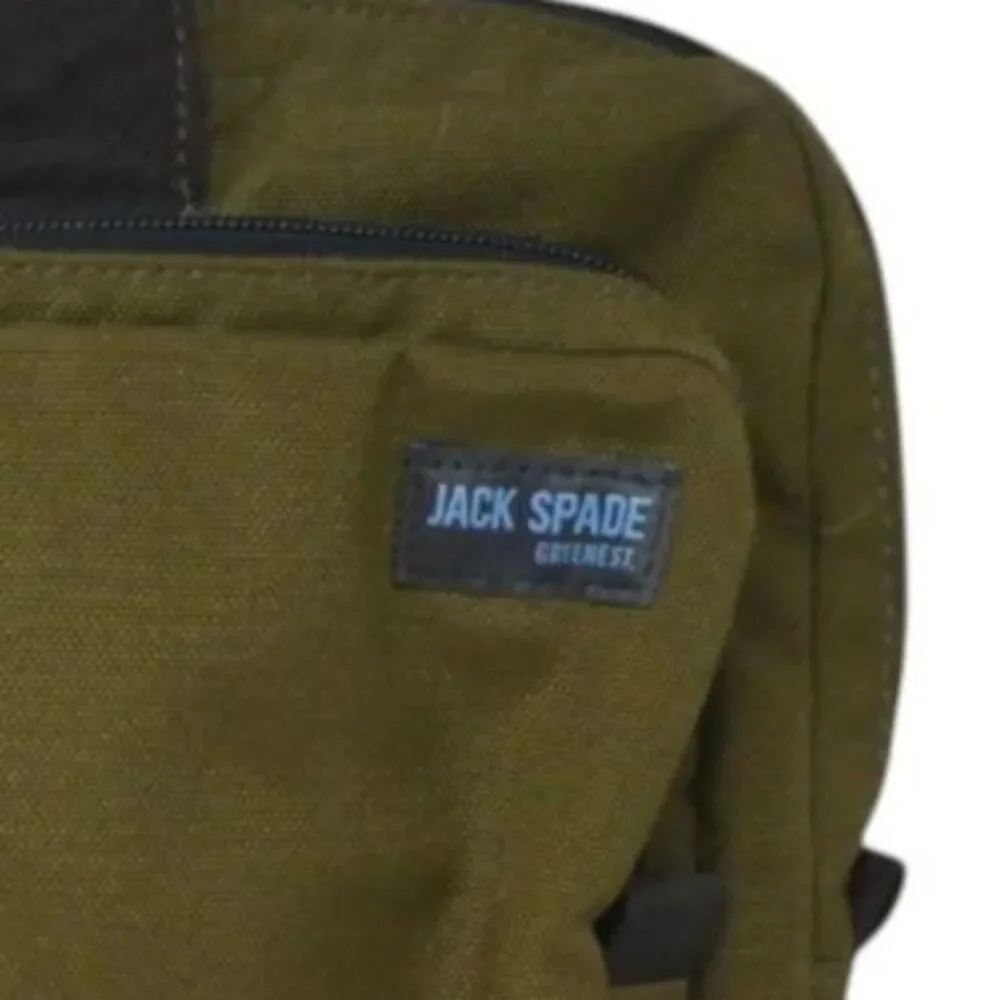 Jack Spade Green Canvas Messenger Laptop Crossbody Bag